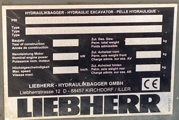 Liebherr A 918 Compact Litronic