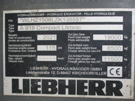 Liebherr A 918 Compact Litronic