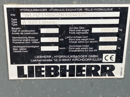 Liebherr A 920 Litronic