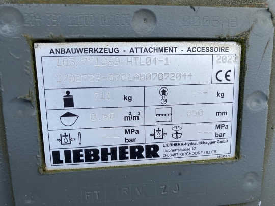 LIEBHERR 2in1-Löffel 850mm 0,80m³ für SWA48